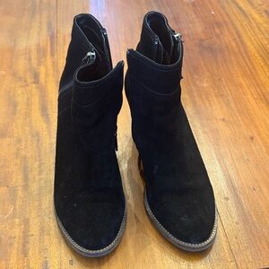 Blondo Black Suede Ankle Booties with Side Zip